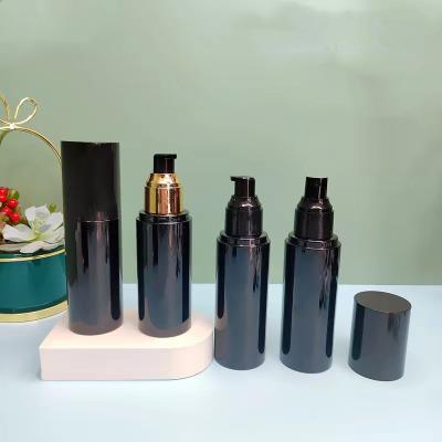 China High Quality 30ml-250ml PET Glossy Bottle Cosmetic Plastic/Matte Black Cosmetic Empty Packaging For Toner Serum Skin Care for sale