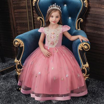 China Washable Children's Gauze Children's Washable Lace Dress Children's Long Princess Girls' Evening Dress Skirt Piano Performance Dress for sale