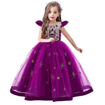 China Washable Children's Gauze Children's Washable Lace Dress Children's Long Princess Girls' Evening Dress Skirt Piano Performance Dress for sale