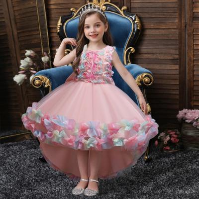 China Washable cute girls skirt puffy skirt birthday costume girls wedding puffy dress sleeveless princess puffy dresses children's wedding puffy dress for sale