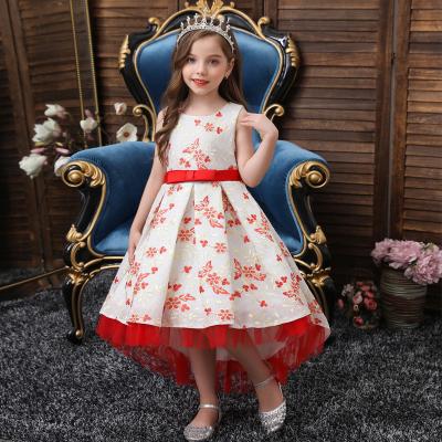 China Washable Girls Dress Autumn Children's Catwalk Party Dress Princess Embroidery Skirt Girl Piano Performance Tow Skirt for sale