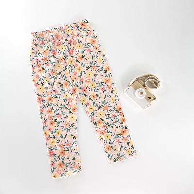 China Anti-Wrinkle Girls Gaiters Kids Patchwork Pants Stretchy Pattern Pants Comfortable Girls Pajamas Children's Pants for sale