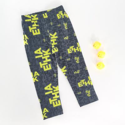 China Anti-Wrinkle Cartoon Printed Gaiters For Kids Boutique Babies Girl Cropped Full Length Pants Babies Floral Gaiters Pants for sale