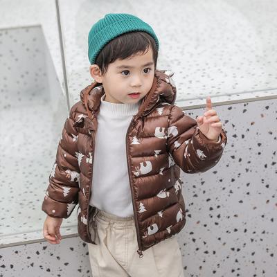 China Autumn and winter cartoon windproof children down infant warm jack up baby boys and girls cotton clothing children's clothing for sale