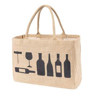 China Eco-Friendly Custom Printed Reusable Burlap Handbag Eco Shopping Jute Tote Bag for sale