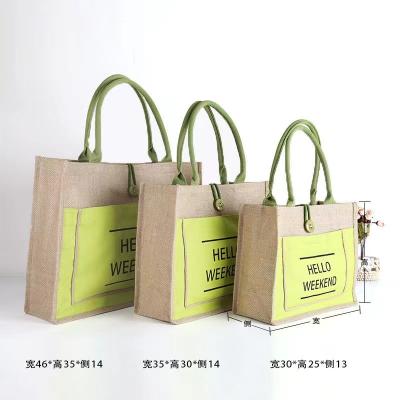 China Wholesale Plain Shopper Bag Hessian Eco Friendly Custom Printed Large Natural Eco Friendly Shopping Tote Beach Bag With Logos Burlap Jute for sale