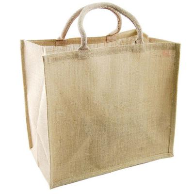 China Eco-friendly Natural Eco Friendly Jute Bag OEM Customized printing tote bag with inner lamination for sale