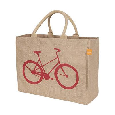 China Wholesale Eco-Friendly Eco-Friendly Printing Burlap Jute Shopping Grocery Tote Bags OEM Customized Large With Custom Printed Logo for sale