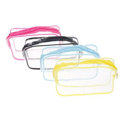 China Cosmetic Bag Logo Clear Pvc Cosmetic Bag Custom Logo Waterproof Women Makeup Travel Toiletry Zipper Custom Made Wholesale Durable for sale