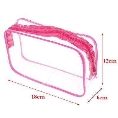 China Durable Custom Transparent Skin Care Pouch Beauty Makeup PU PVC Female Logo Large Capacity Cosmetic Bag for sale