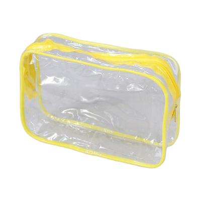 China Durable Running Portable Clear Transparent PVC Toiletry Makeup Travel Bag Makeup PVC Cosmetic Bag With Custom Logo for sale