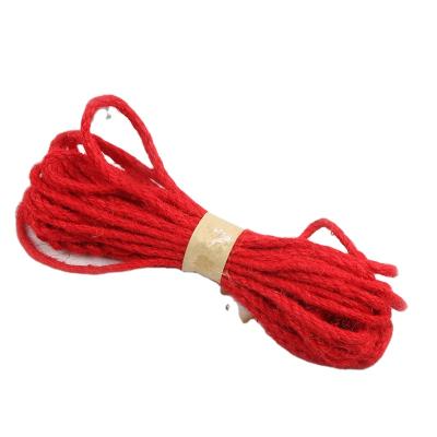 China DIY Red Colored Jute Twist Eco - Friendly Natural Rope 65 Ft 6mm Jute Twine for sale