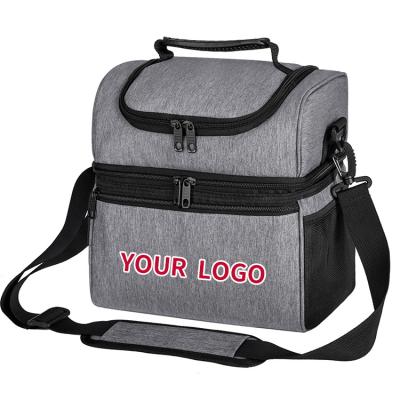 China Waterproof Blend 600D Polyester Tote Lunch Cooler Bag Insulated Lunch Bag Thermal Cooler Bag For Food for sale