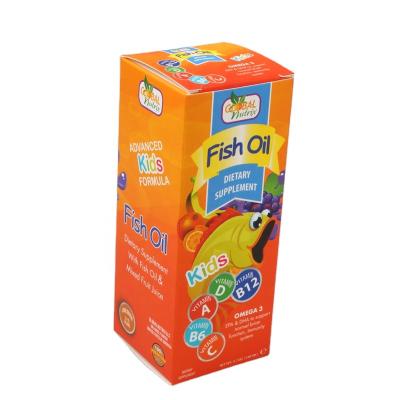 China Recyclable Cheap Printed Color Supplement Vitamin Fish Oil Bottle Packaging Paper Box for sale