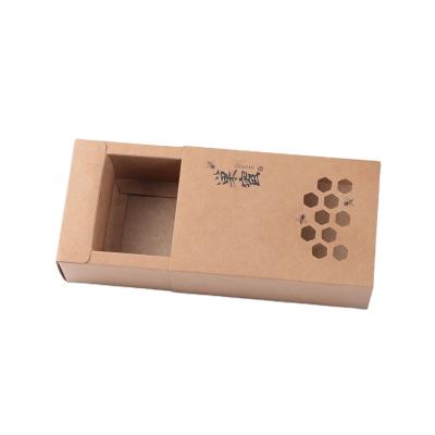 China Recyclable Eco - Friendly Custom Printing Brown Honey Bottle Kraft Paper Gift Packaging Drawer Boxes for sale