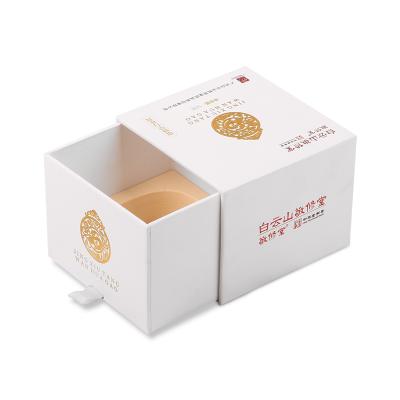 China Recyclable Custom Cardboard Embossed Foil Logo Sliding Drawer 30g 50g 100g Skin Care Beauty Cream Jar Cosmetic Packaging Gift Box for sale