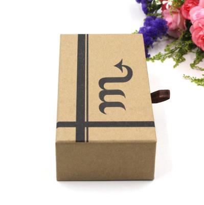 China Recycled Materials Custom Recycle Brown 2mm Rigid Cardboard Kraft Paper Pull Slide 3 Pairs Socks Packaging Box Kraft Paper Gift Box for sale