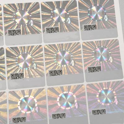 China Laser Anti-Counterfeiting Custom Security Holographic Sticker Scratch Off QR Code Serial Number 3d Hologram Label Sticker for sale