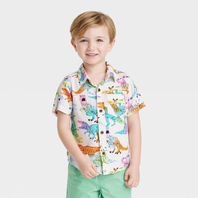 China New Design Breathable Kids Clothing Custom Color Cotton Kids Casual Kids Polo T-shirt Boys Summer Dinosaur Pattern Polo Shirt for sale