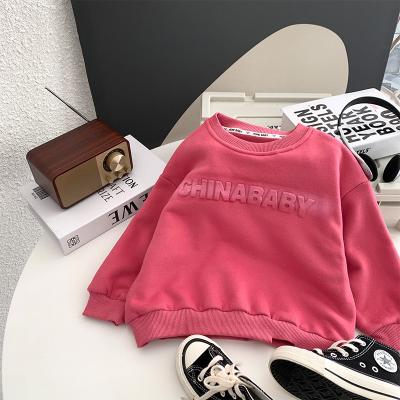 China Wholesale Korean Custom 3d Anti-pilling Embossed Logo Fashion Kids Hoodies Sweatshirts Kids Clothes Children Hoodie for sale