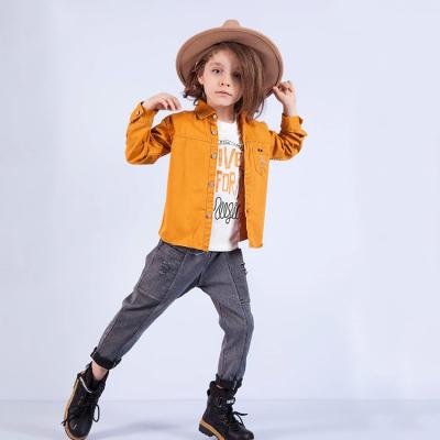 China Casual OEM Kids Denim Jacket Custom Denim Pant Set Kids Clothes Casual Boys Children Clothing Set for sale