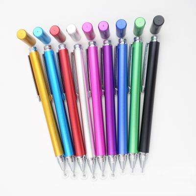 China Beautiful 11 ​​Colors 2 in 1 Universal Smart Dual-use Metal Touch Screen Capacitive Stylus Pen for Android with Pen Clip for sale