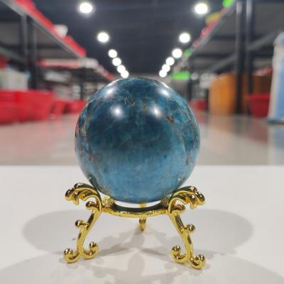 China Natural Gemstone citrine Crystal Blue Apatite Spheres Wholesale Crystal Ball of the sphere 4-10cm small for sale