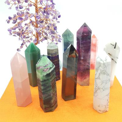 China Wholesale China Amethyst Pink Grape Agate Druzy Tower Genezen Crystal Point Caribian Honey Calcite Mexican Towers 6-8Cm for sale