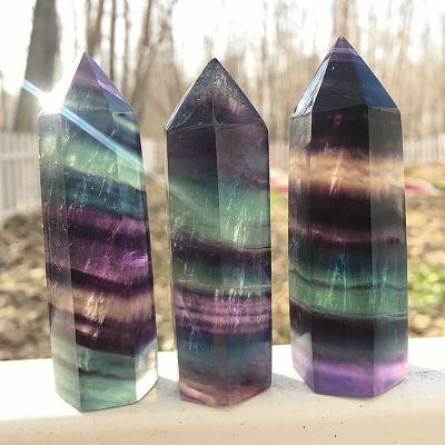 China Point Crystal Tower Mini Healing Bulk Assorted Bulk Crystal Towers Good Price Crystal Point Wholesale Rhinestone Fluorite Tower 4-10Cm Back for sale