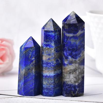 China Wholesale High Quality Crystal Point Wand Good Price Crystal Healing 4-10Cm Back Lapis Lazuli Crystal Lathe Big Fake Stone for sale