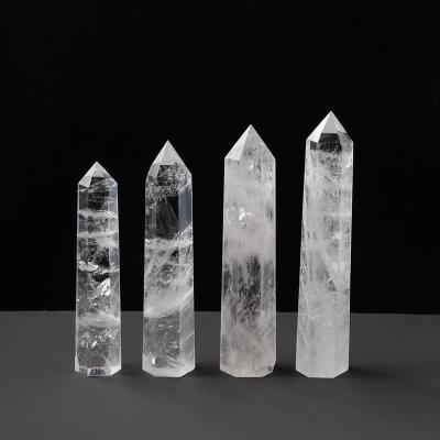 China Wholesale High Quality Crystal Point Wand Good Price Crystal Healing Tower 4-10Cm Clear Quartz Crystal Rhinestone Back Large for sale