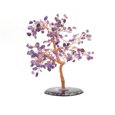 China Original Natural Crystal Tree Gemstones Silver Quartz China Amethyst Handmade Crystal Tree For Christmas Gift for sale