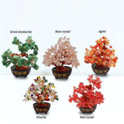 China China Feng Shui Money Tree Decoration Crystal Jade Stone Tree Natural Home Decoration Crystal Love Trees for sale