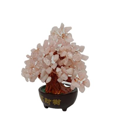 China China Factory Price Rose Quartz Stone Tree Natural Magic Crystal Tree Fung Shui Natural Crystal Tree for sale