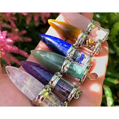 China China Healing Big Natural Blackhead Crystal Pendulum - Modern Healing Crystal Necklace Pendant from Natural Stone Quartz for sale