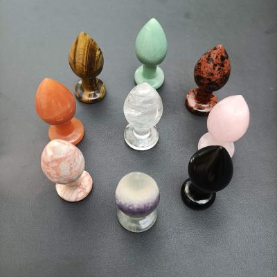 China Hot Sale Europe Natural Rose Quartz Crystal Anal Butt Plug Reiki Energy Healing Rose Quartz Massage Tool For Wicca for sale