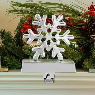 China Christmast Ornament Amazon Hit Snowflake Christmas Metal Stocking Holders for sale