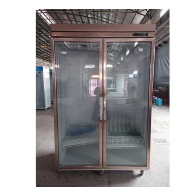 China Adjustable Shelves Double Glass Door Beverage Fridge / Freezer For Drinks / Food for sale