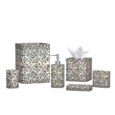 China Black Hotel Sustainable Terrazzo Household Bathroom Decor Sample Sustainable Bathroom Accessory Products And Bathroom Time 7-10 Days for sale