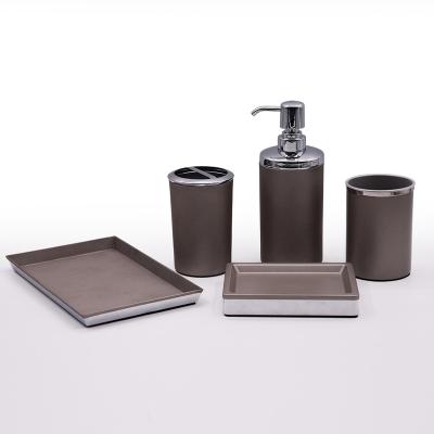 China Sustainable High Quality Modern Style Brown Metal Bathroom Accessories Set For Home Hotel Bathroom for sale