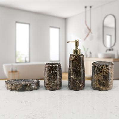 China SYL Sustainable Modern Brown Marble Color In Simple Style Bathroom Set Accessories for sale