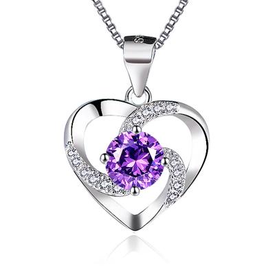 China Engagement Gift Jewelry TRENDY CZ Diamond Heart Pendant Necklace for sale