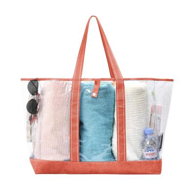 China High Quality Beach Bag Clear Space PVC Tote Water Resistant Inside Pocket for sale