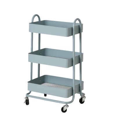 China Viable High Quality Hot Sale 3-Tier Modern Metal Storage Rack Kitchen Serving Trolley Cart Kitchen Furniture for sale