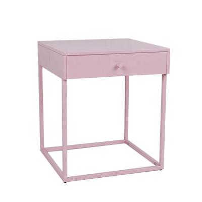 China FLIP Up Bedroom Furniture Nightstand Cabinet Bedside Tables Home Pink Sofa Side Table for sale