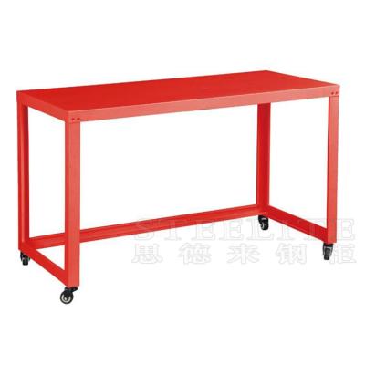 China Knocked Down Design Trolley Black Wheeled Desktop Computer Desks On Casters for sale