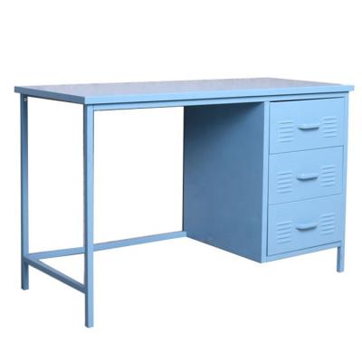 China Knock Down Steelite Office Furniture Blue Computer Desk Home Office Table Hot Selling Steel Kid Study Desk for sale