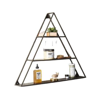 China Nordic Viable Fashion Simple Design Triangle Wall Shelf Living Room Decorate Rack Metal Mimi Storage Shelf for sale