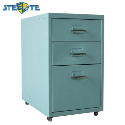 China FLIP UP High Quality Steel Metal Storage Cabinet 3 Drawer Mobile Office Home Cabinet for sale