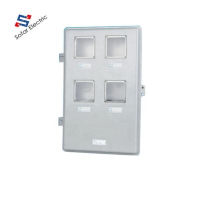 China SMC Meter Enclosures For Outdoor 4 Meters B104008 IP54 Meter Models FRP DMC SMC Single Phase for sale